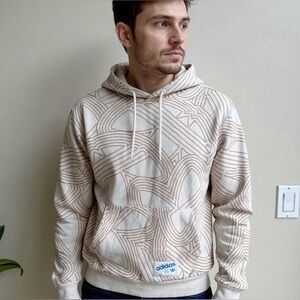 Adidas Originals Graphic Hoodie Tan & Cream Pattern